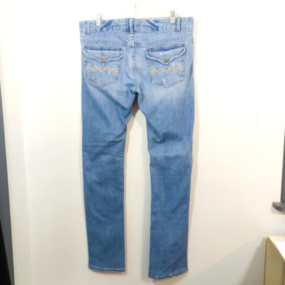 Aeropostale Hailey skinny flare midrise Cowgirl Tough flap pocket jeans 11/12 L - Picture 1 of 11